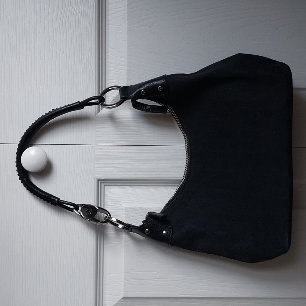Gucci Ring Handle Zip Hobo GG Canvas Small